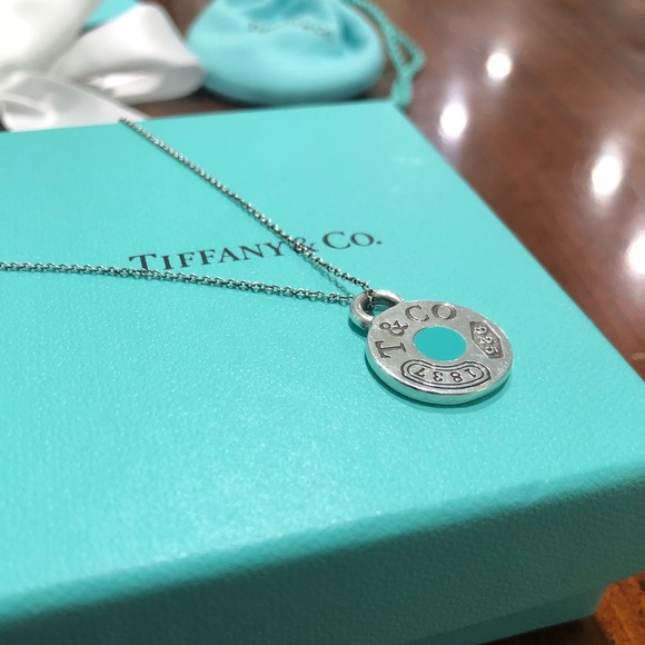 Tiffany & Co. Blue Enamel Round Pendant Necklace - Picture 2 of 16